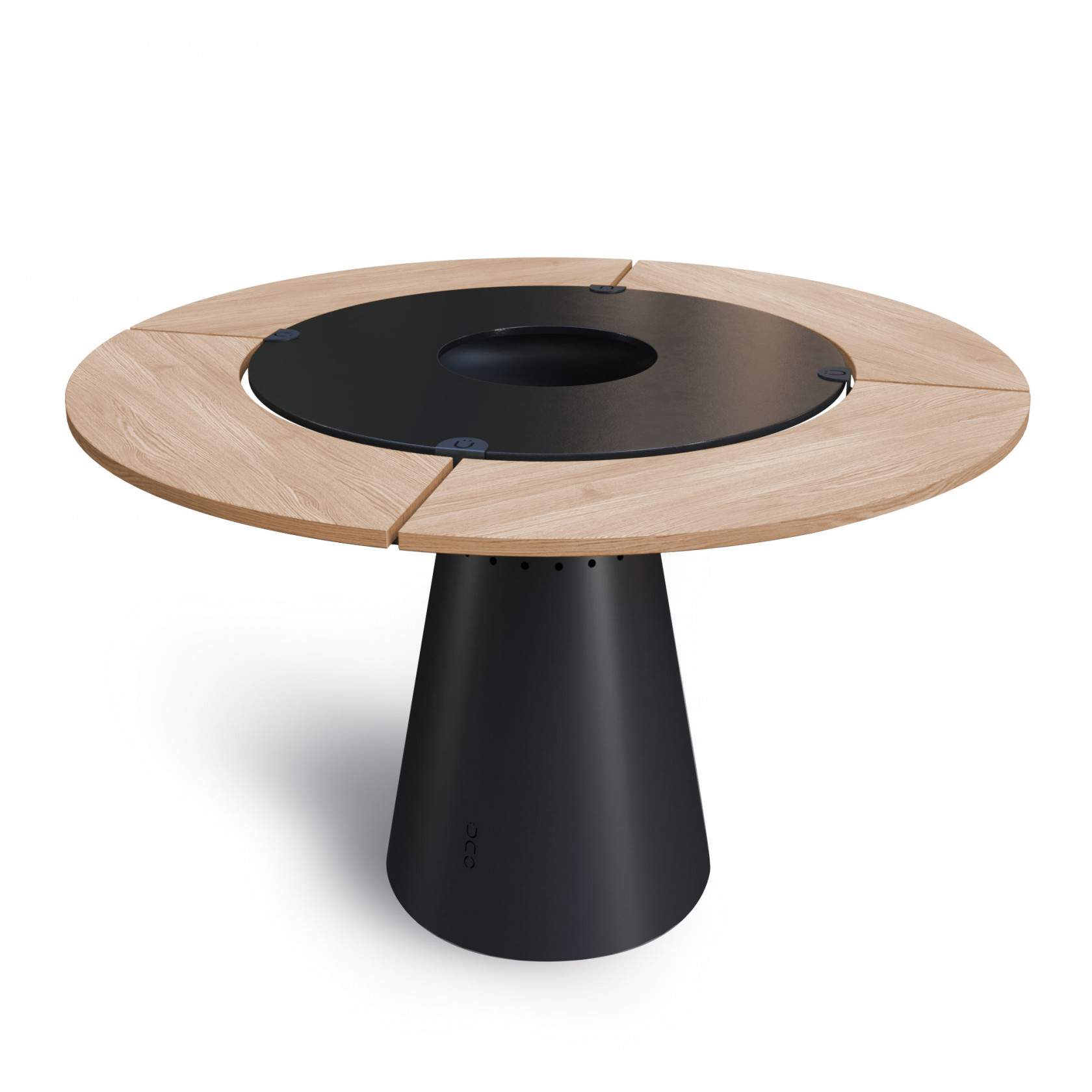 Gril UNO+ s okrúhlym dreveným stolom