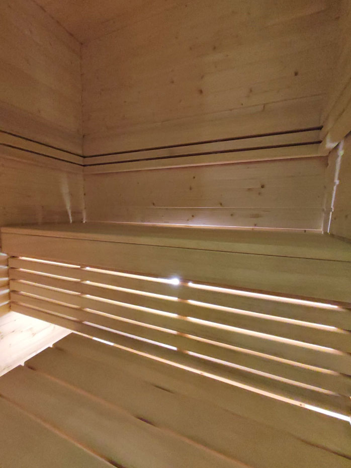 Interiérová fínska sauna Haapa 130x100cm (osika/smrek)