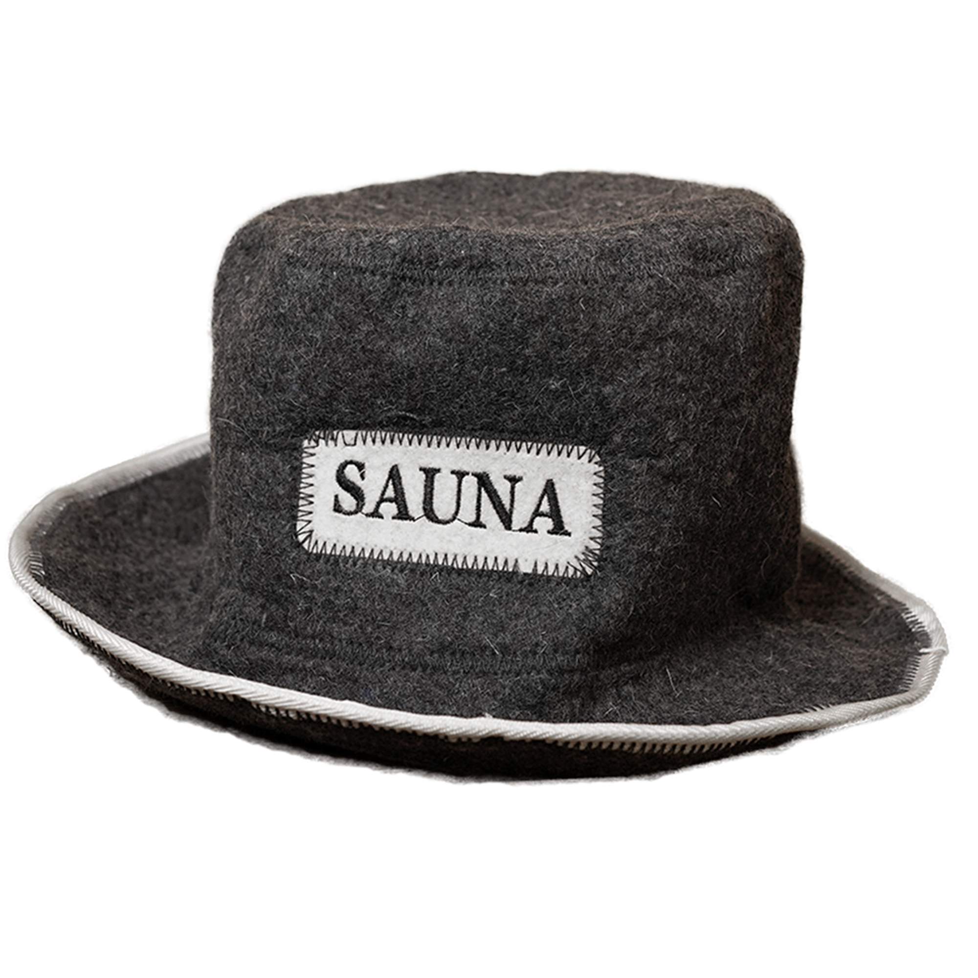 Klobúk do sauny s nápisom SAUNA - šedý