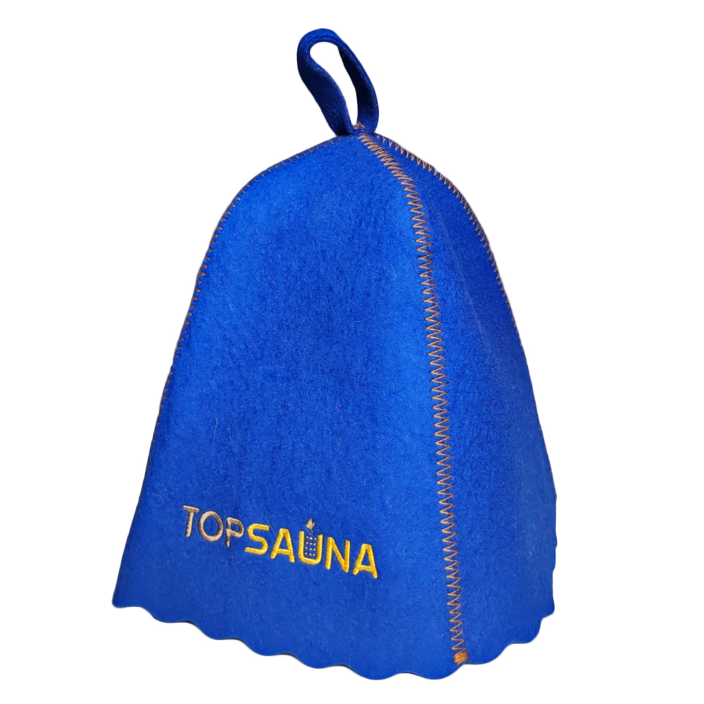 Topsauna klobúk do sauny modrý, 100 % vlna