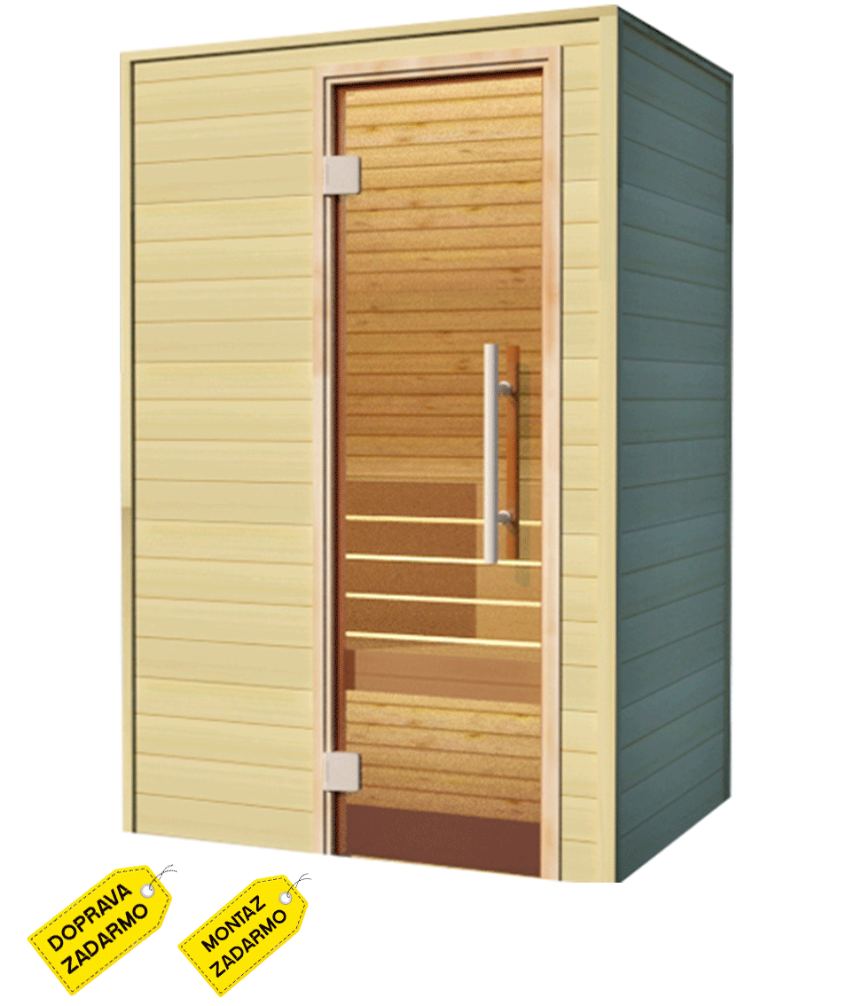 Interiérová fínska sauna Haapa 130x100cm (osika/smrek)