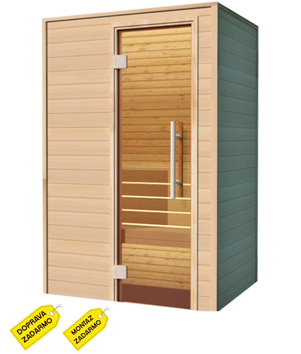 Interiérová fínska sauna Leppä 130x100cm (jelša/smrek)