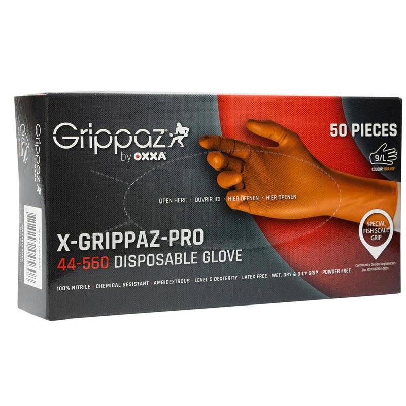 Nitrilové rukavice X-Grippaz-PRO oranžové
